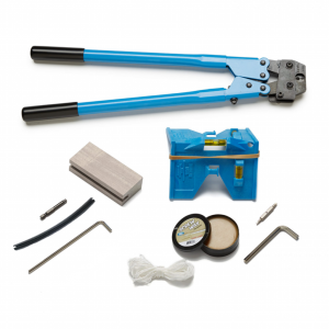 Cable rail tool kit - crimpers, cable cutters, screw wax, cable insert tool, bundle of string, etc