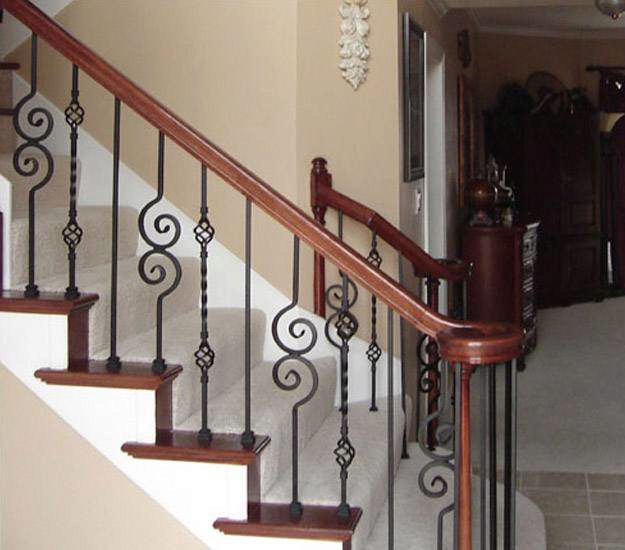 Volute Handrail With Decorative Balusters Volute Handrail With Decorative Balusters