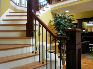 Straight Handrail on Winding Stairway