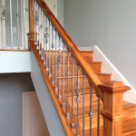 Colonial Handrail with Ash Grey Iron Balusters