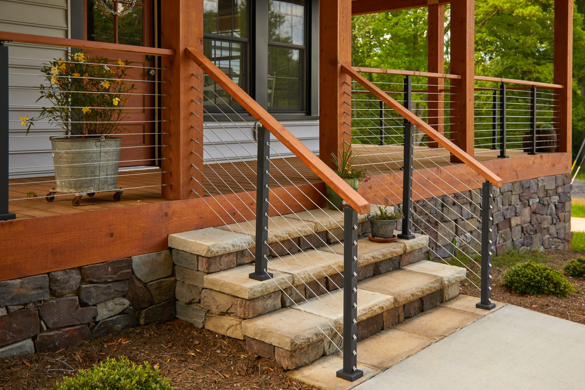 Modern Stairway with Stainless Steel Posts