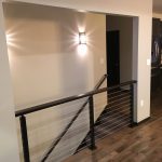Dark Wood Handrail & Cable Railing