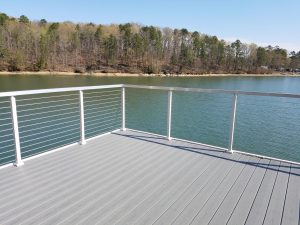White Cable Railing Posts