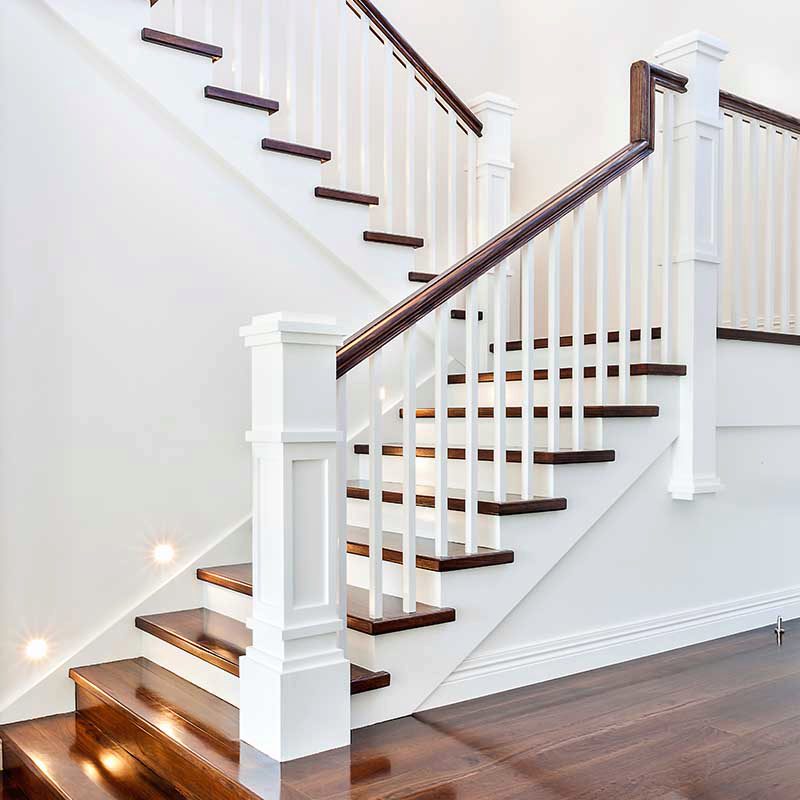 Craftsman style stair remodel example