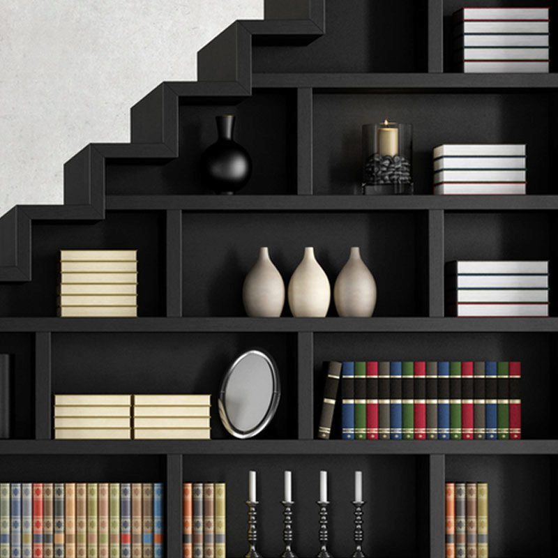 Decorative storage spaces under stairs improve your homes look.