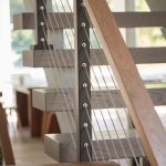 Black Powder Coat Posts with White Oak Handrail