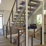 Aluminum Posts with White Oak Handrail