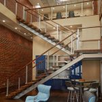 maple floating staircase viewing up