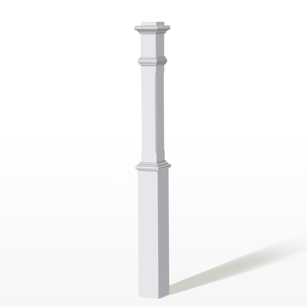 4626 White Paint Chamfered Box Newel
