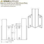 Side Mount (Fascia) Flat Top Square 2" Rod Railing Posts - Image 5