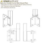 Side Mount (Fascia) Universal Top Square 2" Rod Railing Posts - Image 4